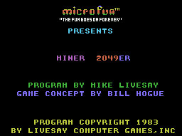 Miner 2049er title screen for Colecovision